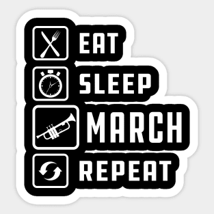 Trumpet - Eat Sleep March Repeat w Sticker